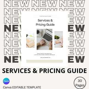 Pricing Guide Template | Welcome Packet for Clients | Editable Business Guide | Service List | Client Proposal | Canva Template