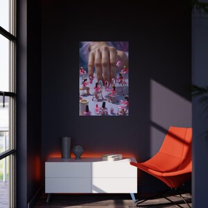 Decoración de pared con arte de uñas, impresión en cartón pluma, obra de arte para salón de belleza, decoración femenina para el hogar, póster inspirado en salón de belleza, regalo para amantes de las uñas.
