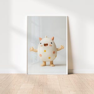 Adorable Kids Monster digital print for Playful Nursery Decor - cute fun design for kids room too - portrait orientation, Multiple Sizes