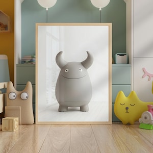 Adorable Kids Monster digital print for Playful Nursery Decor - cute fun design for kids room too - portrait orientation, Multiple Sizes