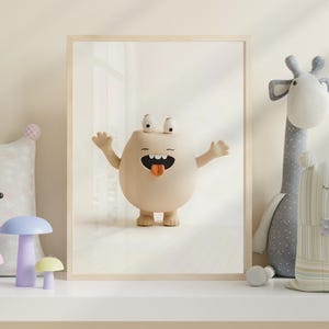 Adorable Kids Monster digital print for Playful Nursery Decor - cute fun design for kids room too - portrait orientation, Multiple Sizes