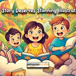 Children book illustration for hire, kids book watercolor
