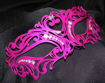 Carnival Metallic Masquerade Mask with Rhinestone Accents