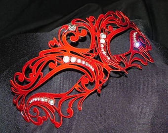 Carnival Metallic Masquerade Mask with Rhinestone Accents