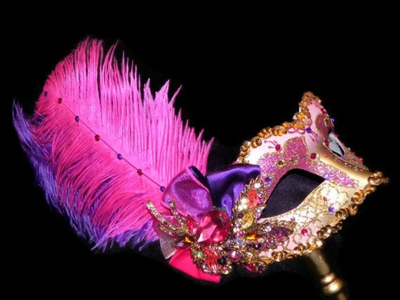 Items similar to Shades of Pink and Purple Masquerade Mask on Etsy