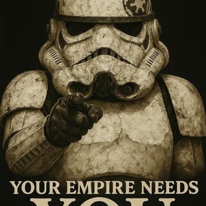 Retro Galactic Star Wars Stormtrooper Poster - Vintage Sci-Fi Wall Art - Star Wars Recruitment Print