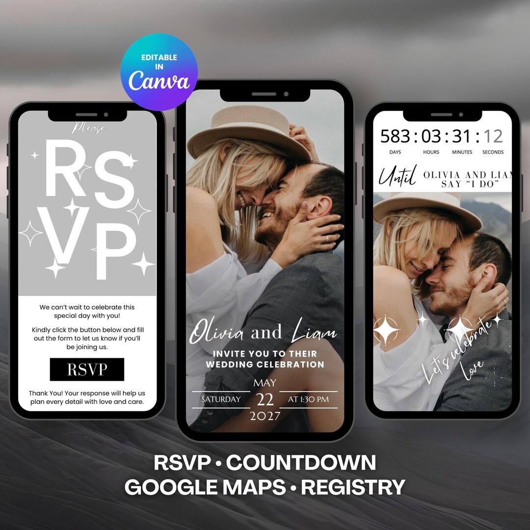 Romantic Countdowns Romantic Wedding Website Template – Trackable RSVP, Countdown, Google ...
