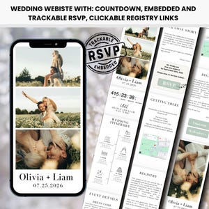 Site internet de Mariage, RSVP Intégré & Compte à Rebours, Invitation Personnalisée Google Form/Maps, Programme Détails modifiables Canva