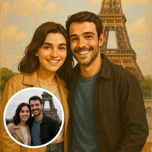 Custom Portrait from Photo, Cartoon Portrait Animation, Custom Couple Portrait, Couple Gifts, Digital File, Custom Cartoon, Digital File
