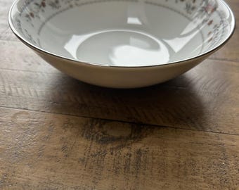 Vintage WP Japan Claremont Porcelain Bowl, Floral Silver Rim (14 cm)
