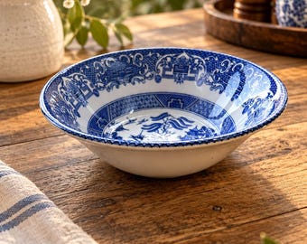 Vintage Old Willow’ English Ironstone Desert Dish - 16 cm Diameter