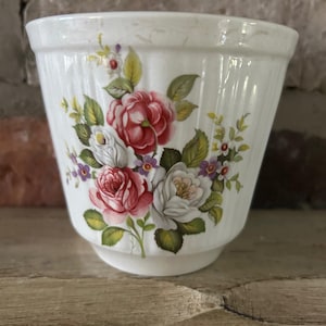 Vintage 'Old Foley' kruka med harmonisk rosdesign, av James Kent, Staffs. 50-60-tal