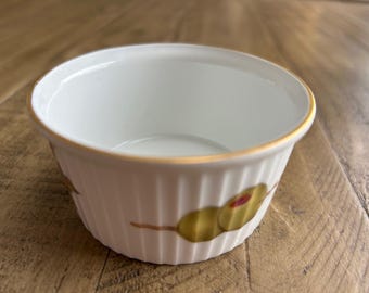 EVESHAM Gold Royal Worcester Ramekin "Backberry and Olive"