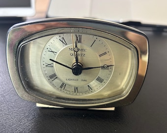 1970 Vintage Metamec  Oval Alarm Clock with Quartz Movement