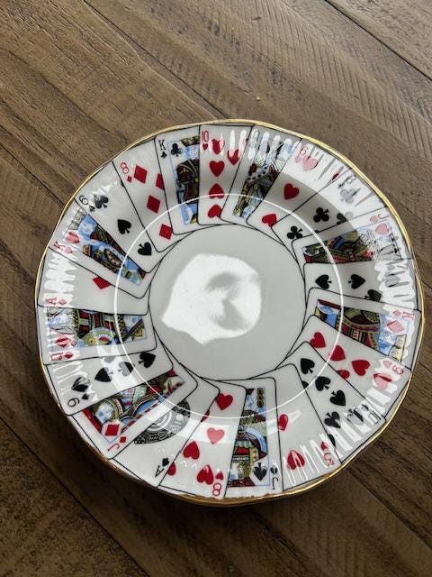 Playing Card Tea Set Vintage Elizabethan Coffee/tea Cup, Saucer and Plate Playing Cards ...