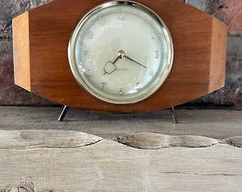 Vintage Westclox Scotland  mantel clock oval mechanical spring movement c1950s 60s