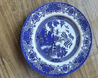 Vintage Old Willow’ English Ironstone Plate  - 25cm Diameter