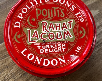 Vintage D.Politi & Sons Turkish Delight Tin British Manufacturer