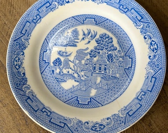 Antique RARE Royal Tuscan | Tuscan China Blue Willow F330 bread plate made in England.