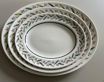 Vintage Royal Doulton Almond Willow Platters - England Collectible Set of 3