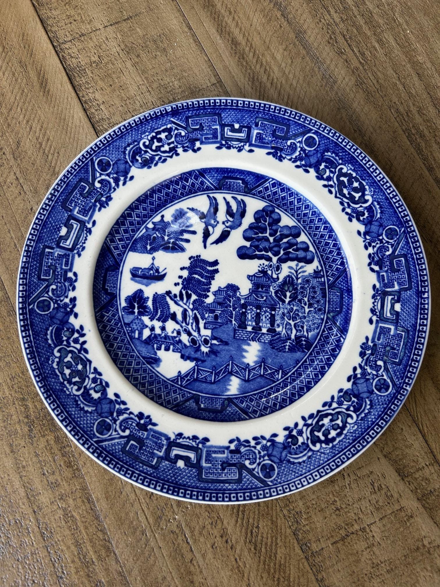 8 blue willow plates - Etsy 日本