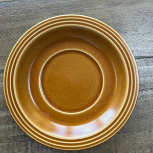 Vintage Hornsea Bronte Saucers, Saffron Brown Tea Plates