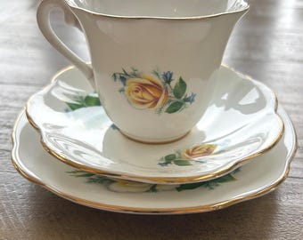 Vintage Royal Imperial TRIO kop en schotel en bord voor thee