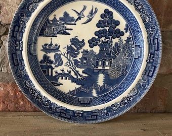 Vintage  WEDGEWOOD Blue Willow small Bread  Plate 15cm: 1980s English Chinoiserie