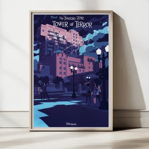Tower of Terror Poster, Disneyland Paris Wall Art, Hollywood Tower Hotel Print, Twilight Zone Decor, Theme Park Souvenir, Digital Download