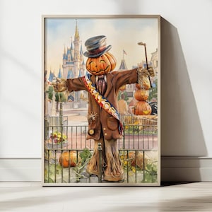The Mayor's Pumpkin Patch Poster, Magic Kingdom Main Street Art, Halloween Disney Wall Decor, Fall Theme Park Print, Digital Download, 2:3