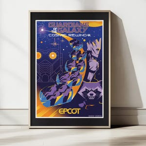 Guardians of the Galaxy Cosmic Rewind Poster - Epcot Marvel Art Print - Retro Disney World Attraction - Digital Download - EPCOT
