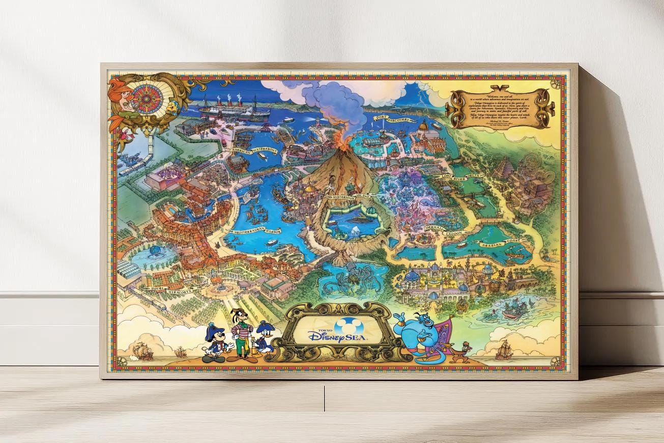 Tokyo Disneysea Map - Etsy