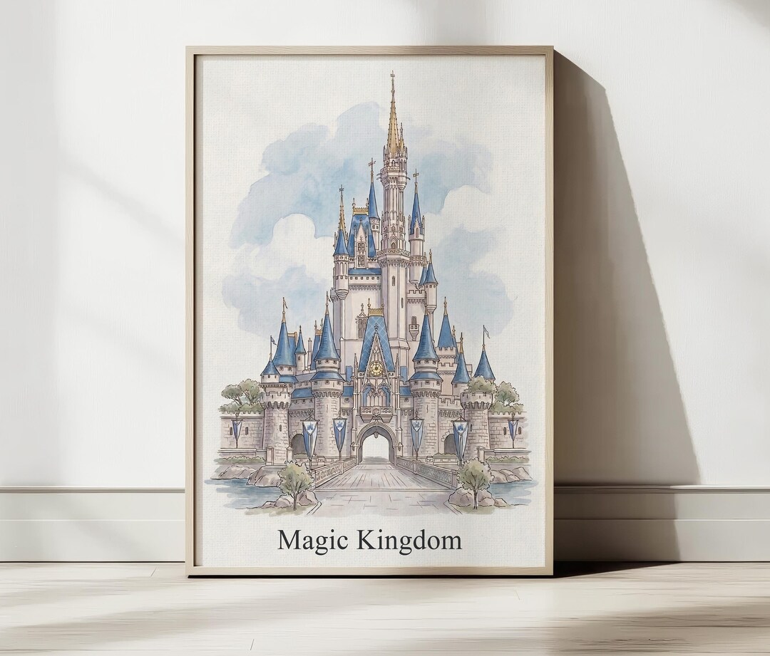 Magic Kingdom Print, Walt Disney World Castle Art, WDW Disney Poster ...