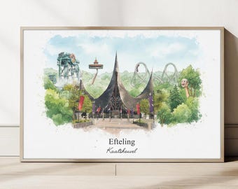 エフテリング ポスター – Kaatsheuvel Illustration |パイソン |バロン 1898 |ロングネック |パゴダ |壁の装飾 オランダ |エフテリングギフト