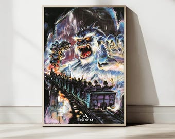 Expedition Everest Yeti Poster, Animal Kingdom Wall Art, Roller Coaster Digital Print, Theme Park Decor, 2:3 Ratio Instant Download