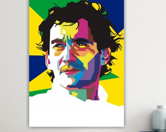 Ayrto Senna Portrait, Canvas Art Print: Reproduction on Canvas Ready to Hang