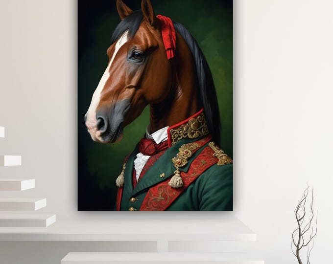 Horse Noble Fashion Canvas Print: Pop Art Reproduction, Ready to Hang