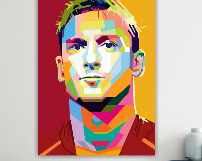 Totti Portrait, Canvas Art Print: Reproduction on Canvas Ready to Hang