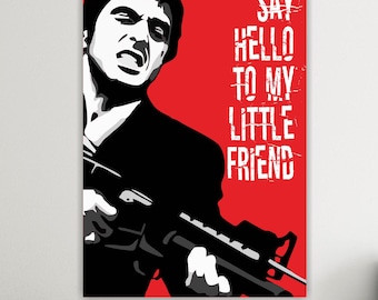 Tony Montana Red Canvas Print: Scarface Movie Art Reproduction Ready to Hang