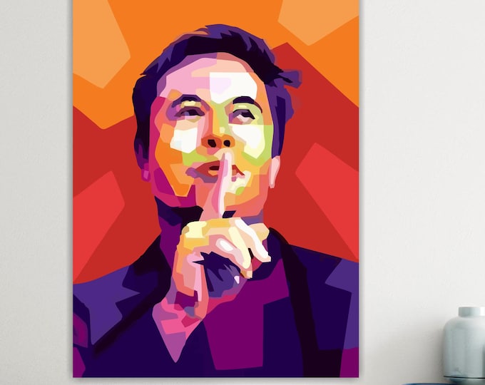 Elon Musk Portrait, Canvas Art Print: Reproduction on Canvas Ready to Hang