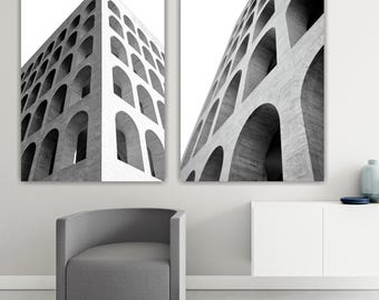 Colosseum Squared Set of two: Rome, Italy, Ready to Hang or Rolled Canvas