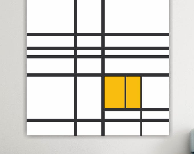 Mondrian Bauhaus02, Abrstract & Geometric Art: Handmade Canvas Print Ready to Hang