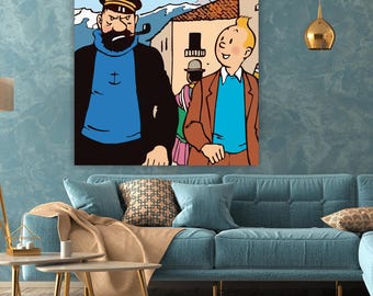 Tintin Canvas Print: Italian Anime Comic Art, Ready to Hang