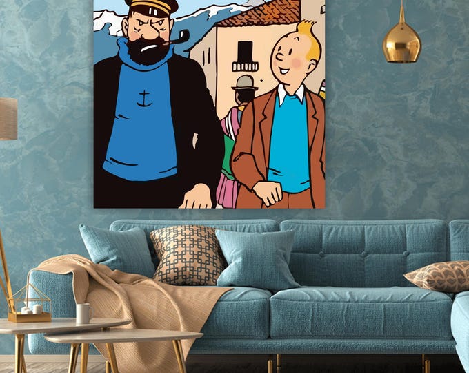 Tintin Canvas Print: Italian Anime Comic Art, Ready to Hang