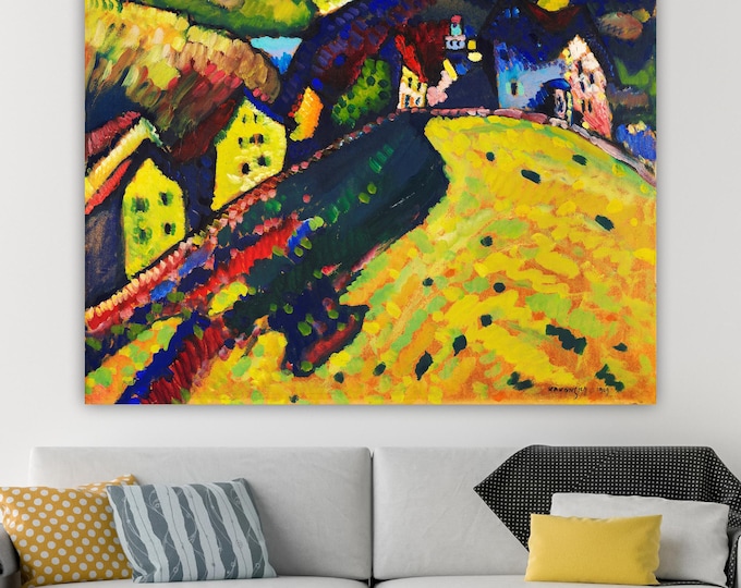 Kandinsky Houses Canvas Print: Abstract Art Reproduction, Ready to Hang or Rolled