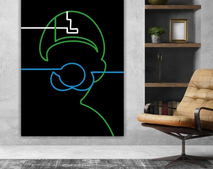 Luigi Videogame Comic Art Print: Italian Pop Art Canvas, Ready to Hang