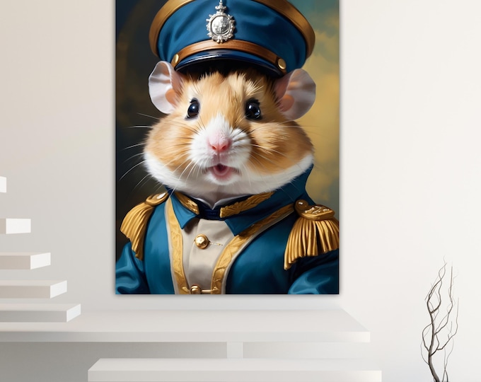 Hamster Noble Fashion Canvas Print: Pop Art Reproduction, Ready to Hang