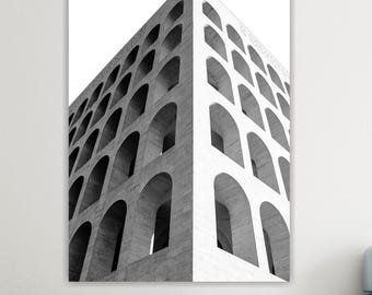 Squared Colosseum Canvas Print: Rome, Italy, Art Deco Reproduction, Ready to hang