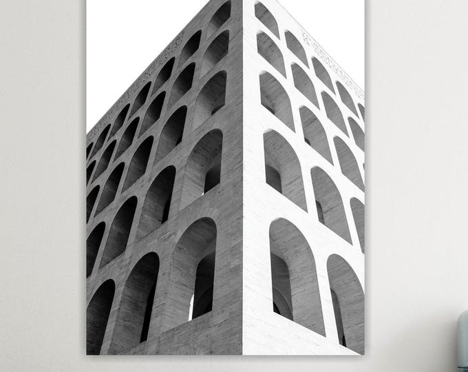 Squared Colosseum Canvas Print: Rome, Italy, Art Deco Reproduction, Ready to hang