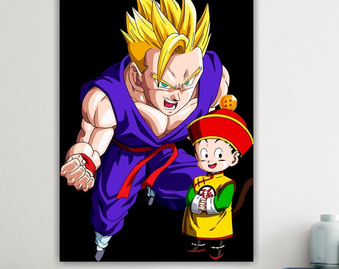 Handmade Dragon Ball Canvas Art: Son Goku Anime Print, Ready to Hang